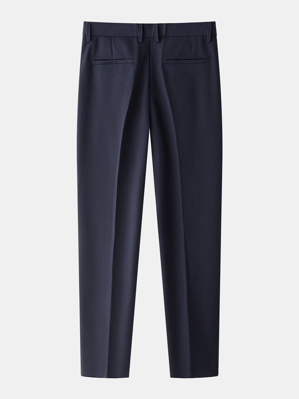 Laivastonsiniset kapenevat slim fit -housut takaa
