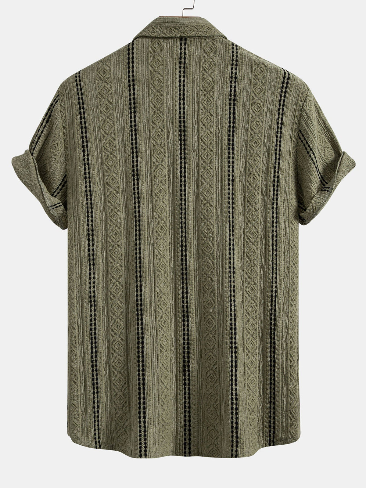 Geometrisen jacquard-nappipaidan ja kreppipintaisten shortsien täydentävä tuotekuva 2