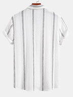 Geometrisen jacquard-nappipaidan ja kreppipintaisten shortsien täydentävä tuotekuva 4