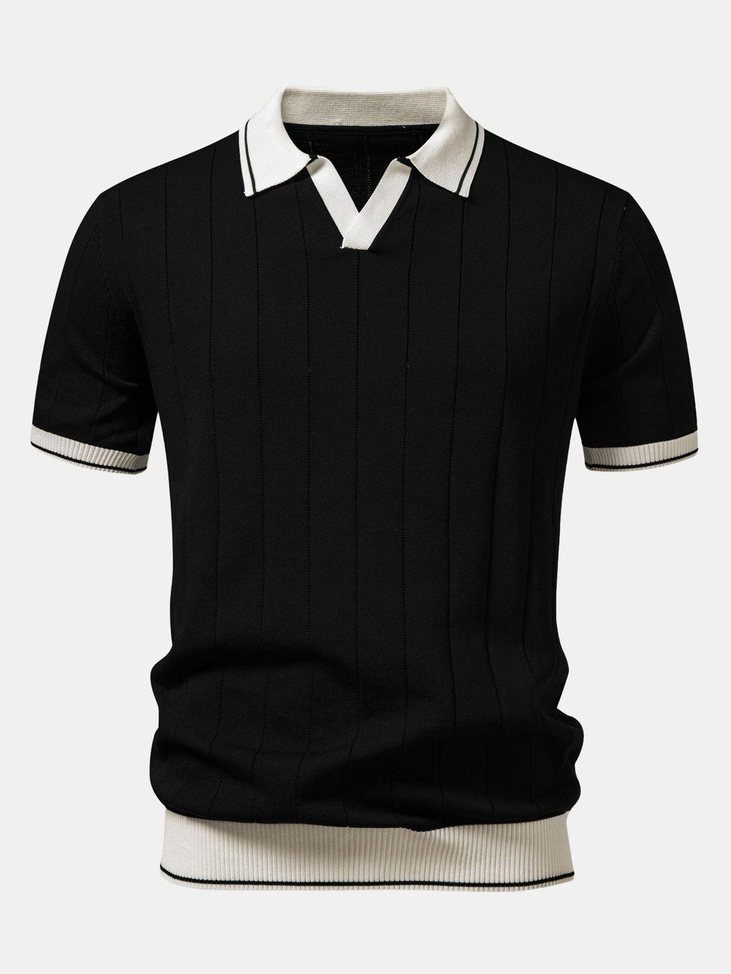Ribbikauluksisen pikeepaidan ja kapenevien slim fit -housujen täydentävä tuotekuva 7