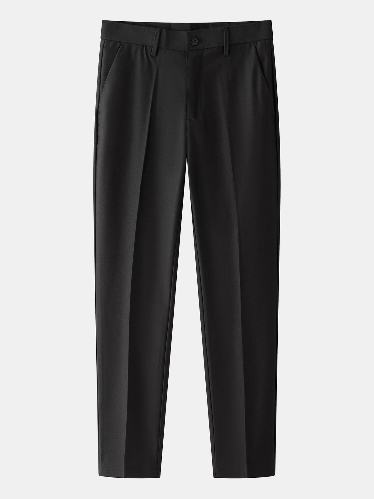 Mustat kapenevat slim fit -housut edestä