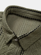 Geometrisen jacquard-nappipaidan ja kreppipintaisten shortsien täydentävä tuotekuva 11
